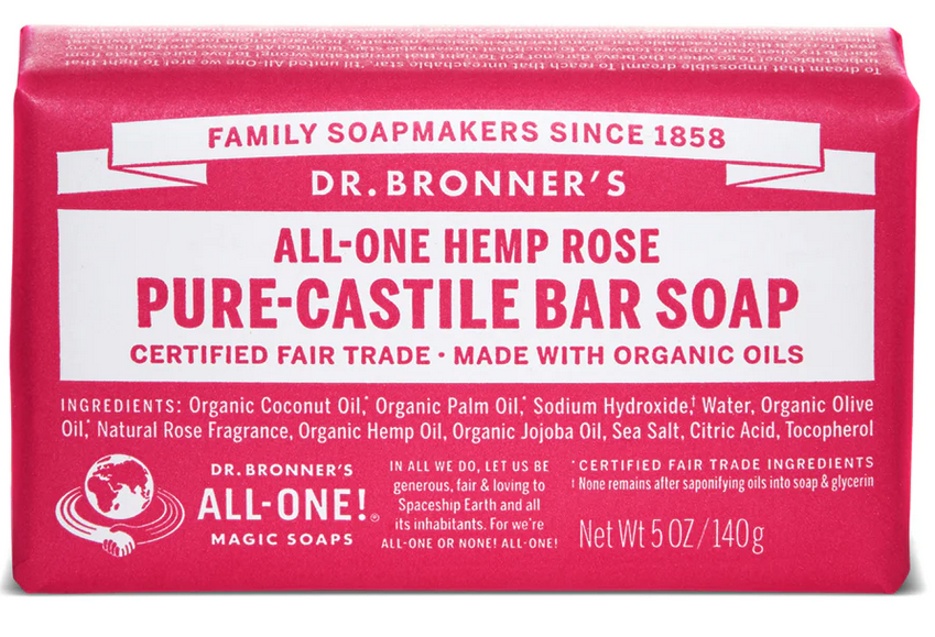 Dr. Bronners Bar Rose 5oz Soap