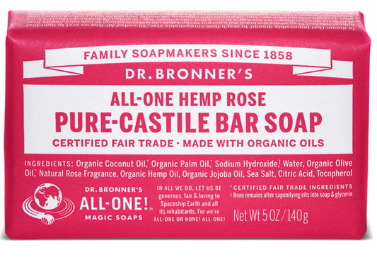 Dr. Bronners Bar Rose 5oz Soap