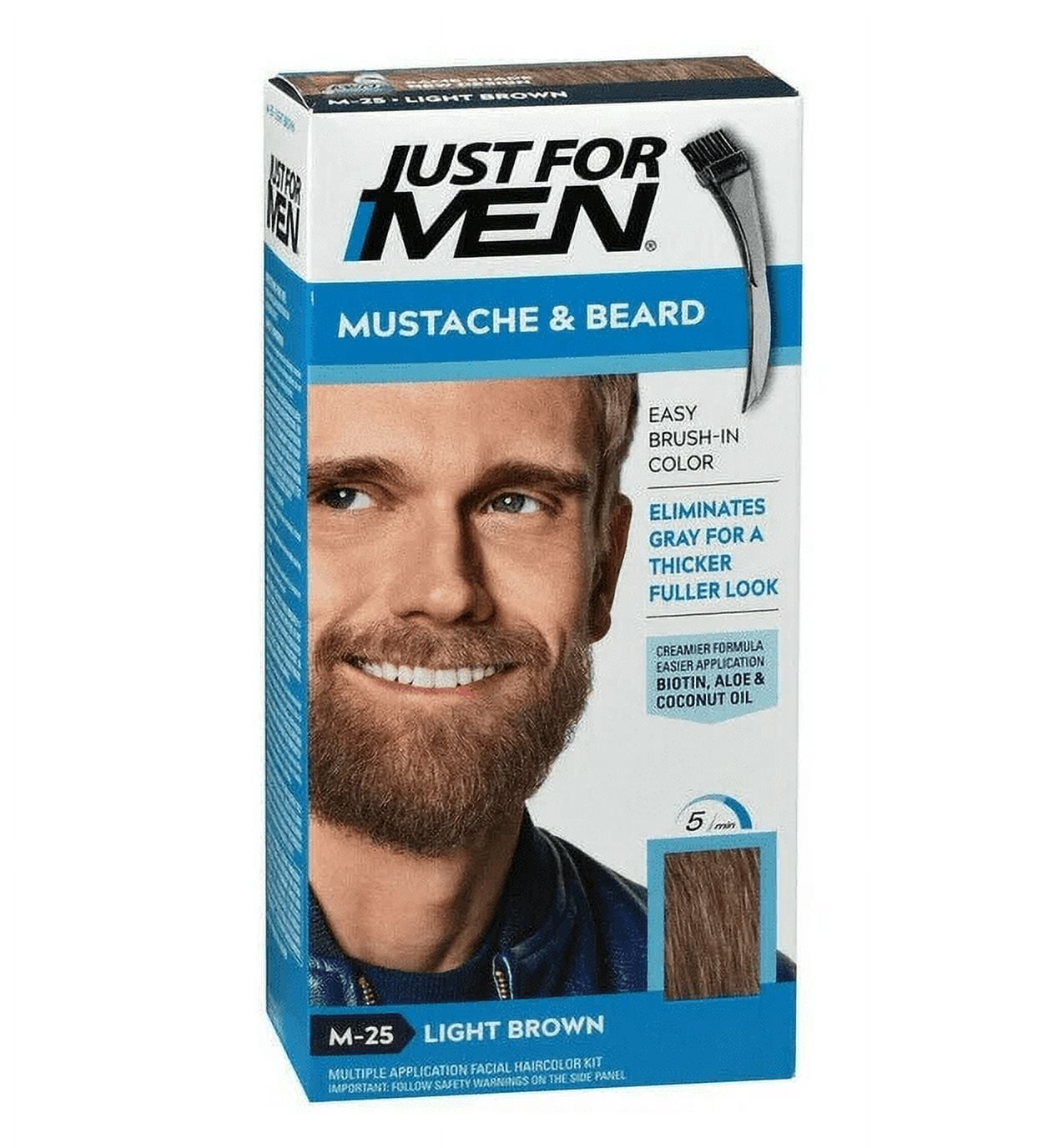Just For Men Mustache & Beard Beard Coloring for Gray Hair - Light Brown M-25