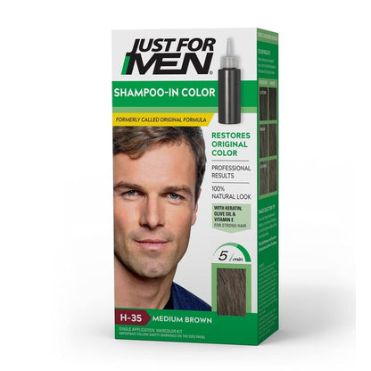 Just For Men Shampoo-In Hair Color - Medium Brown H-35
