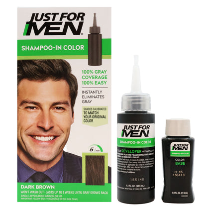 Just For Men Shampoo-In Hair Color For Men - Dark Brown H-45