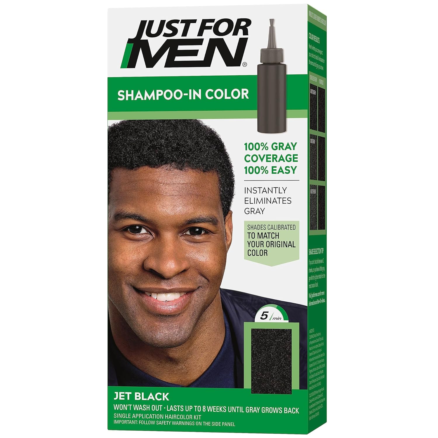 Just For Men Shampoo-In Hair Color For Men - Real Black H-55