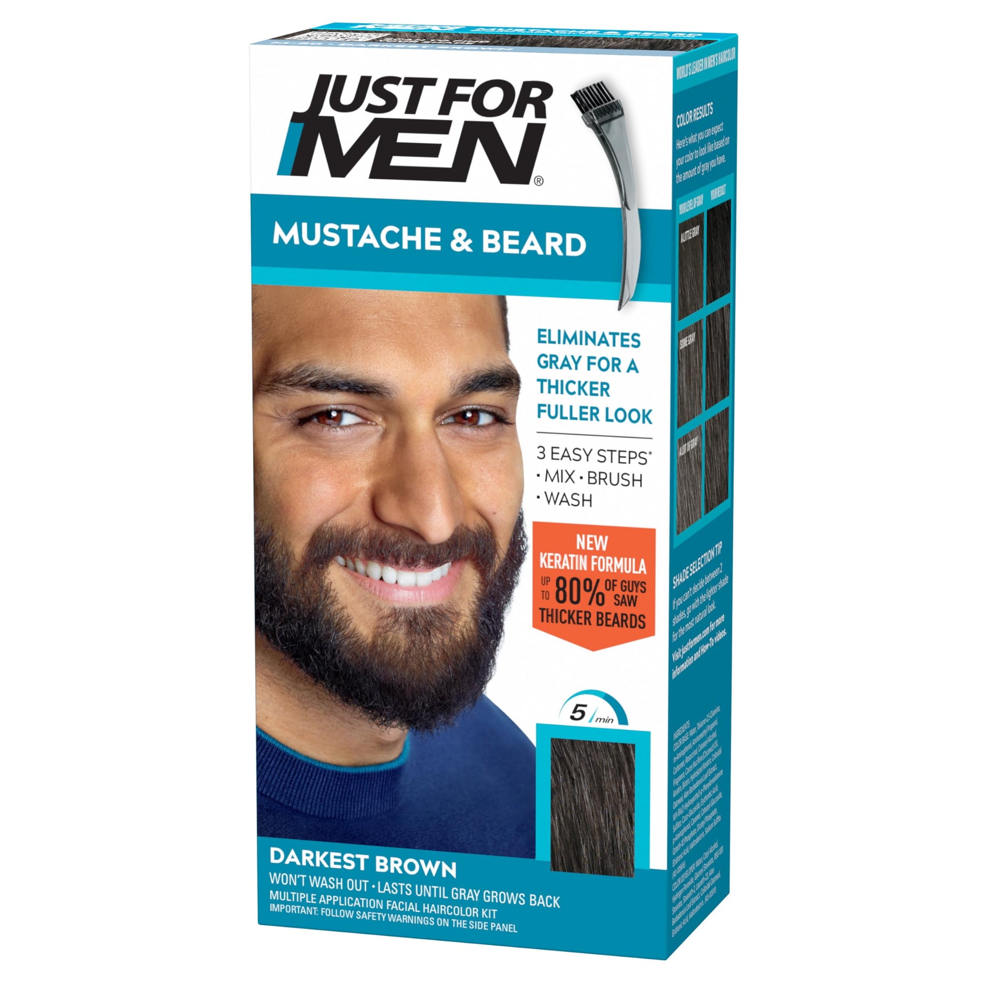 Just For Men Mustache & Beard Beard Coloring for Gray Hair - Light Brown M-25