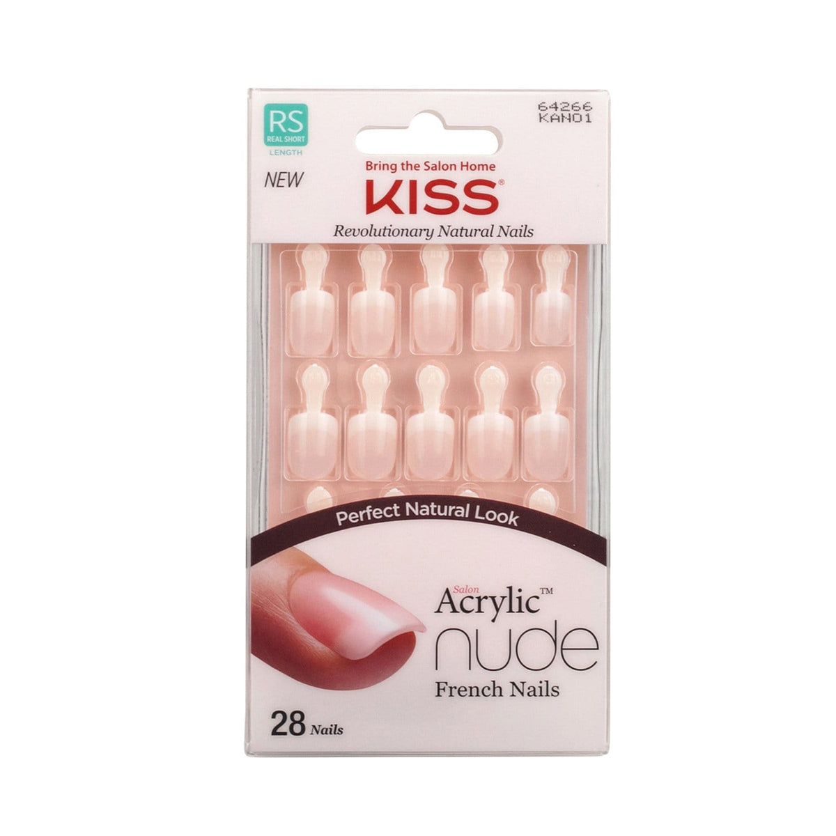 Kiss Salon Acrylic Nude French Nails - Breathtaking, 28-count