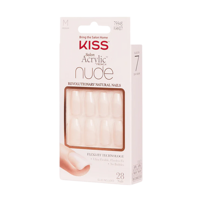 KISS Salon Acrylic Natural Fake Nails - Bareskinned