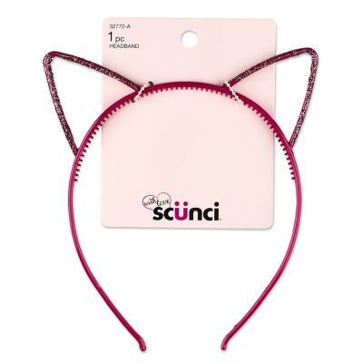 Scunci Pink Kids Cat Ear Headband, Glitter, 1.0 ct