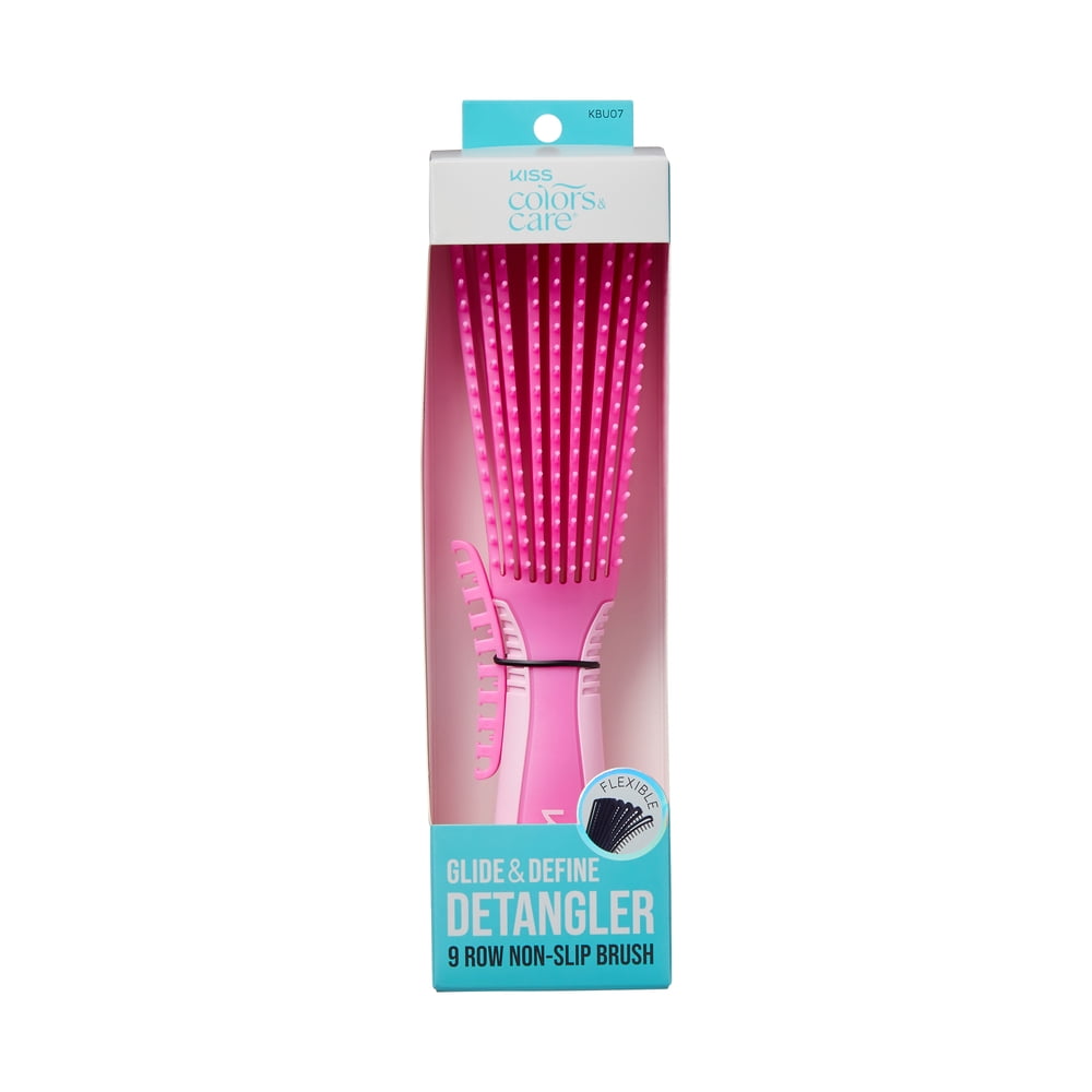 KISS COLORS & CARE EZ GLIDE DETANGLING BRUSH, LARGE, PINK