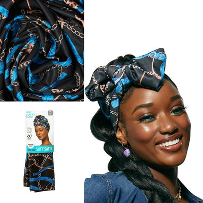 KISS Colors & Care Satin Wrap Scarf - Black