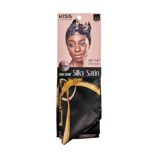 KISS COLORS & CARE SILKY SATIN EDGE SCARF, BLACK