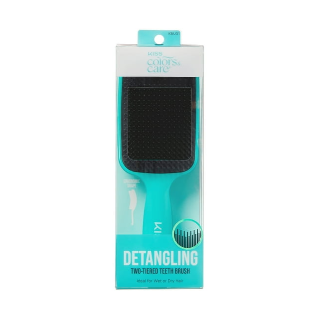 KISS Colors & Care Two-Tiered Wide Paddle Detangling Brush