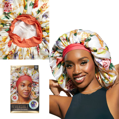 KISS Colors & Care Reversible Bonnet, Super Jumbo - Floral