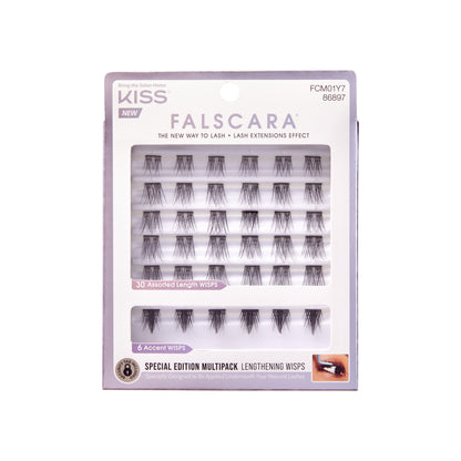 KISS Falscara Lash Extension Kit - Lengthening Wisps, 36 count