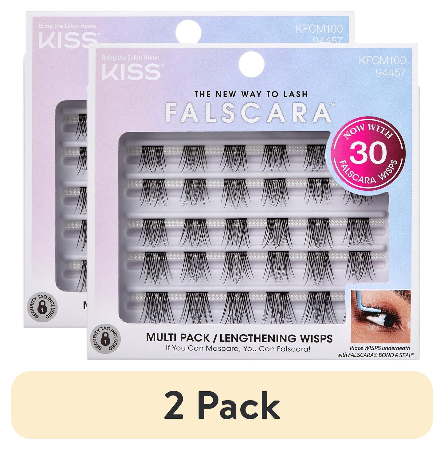 KISS Falscara Lash Extension Kit - Lengthening Wisps, 36 count