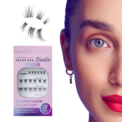 KISS Falscara Studio Lash Extension Kit - Dark Chocolate Fluffy, 18 count
