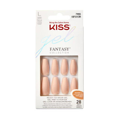 Kiss Gel Fantasy Collection 28 Count Beige Long Length