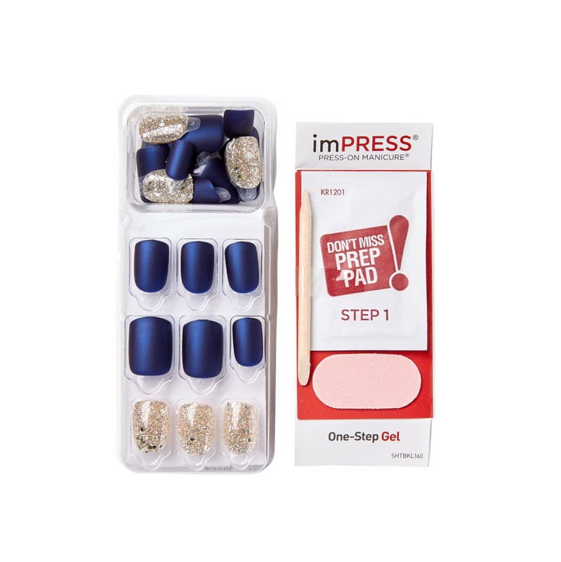 Kiss Impress Press-On-Manicure Kit 30 Ct Wannabe Star Short