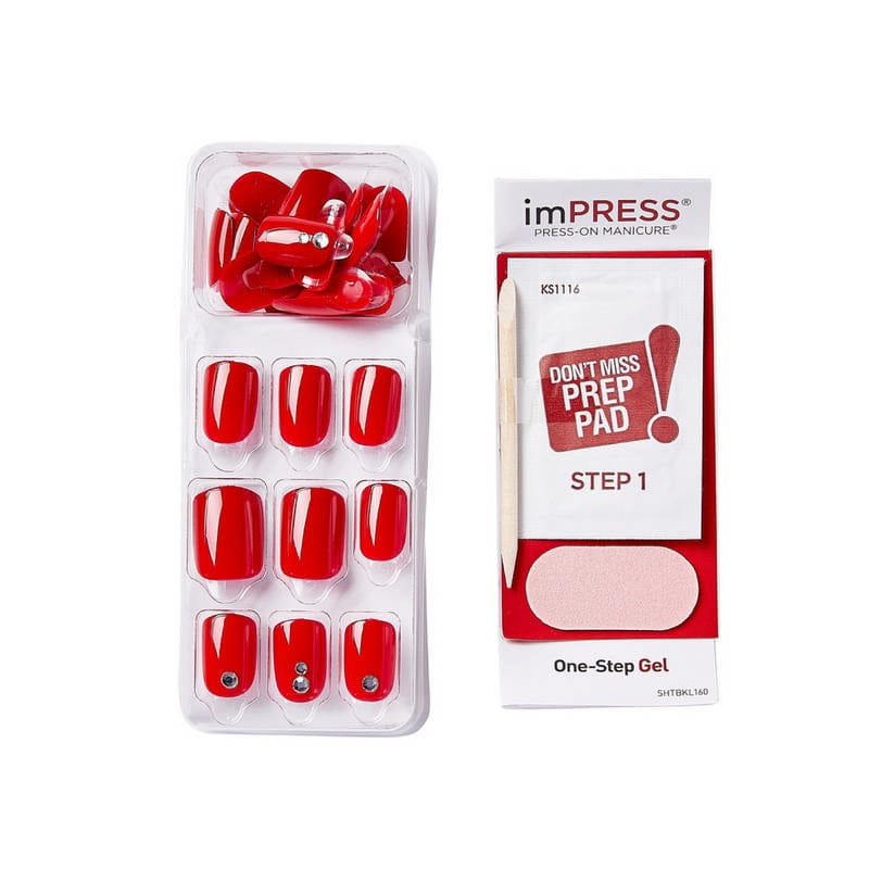 Kiss Impress Press-On-Manicure Kit 30 Count Kill Heels Short