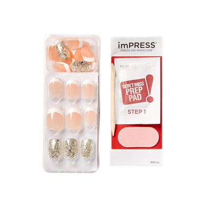 Kiss Impress Press-On-Manicure Kit 30 Count Time Slip Short