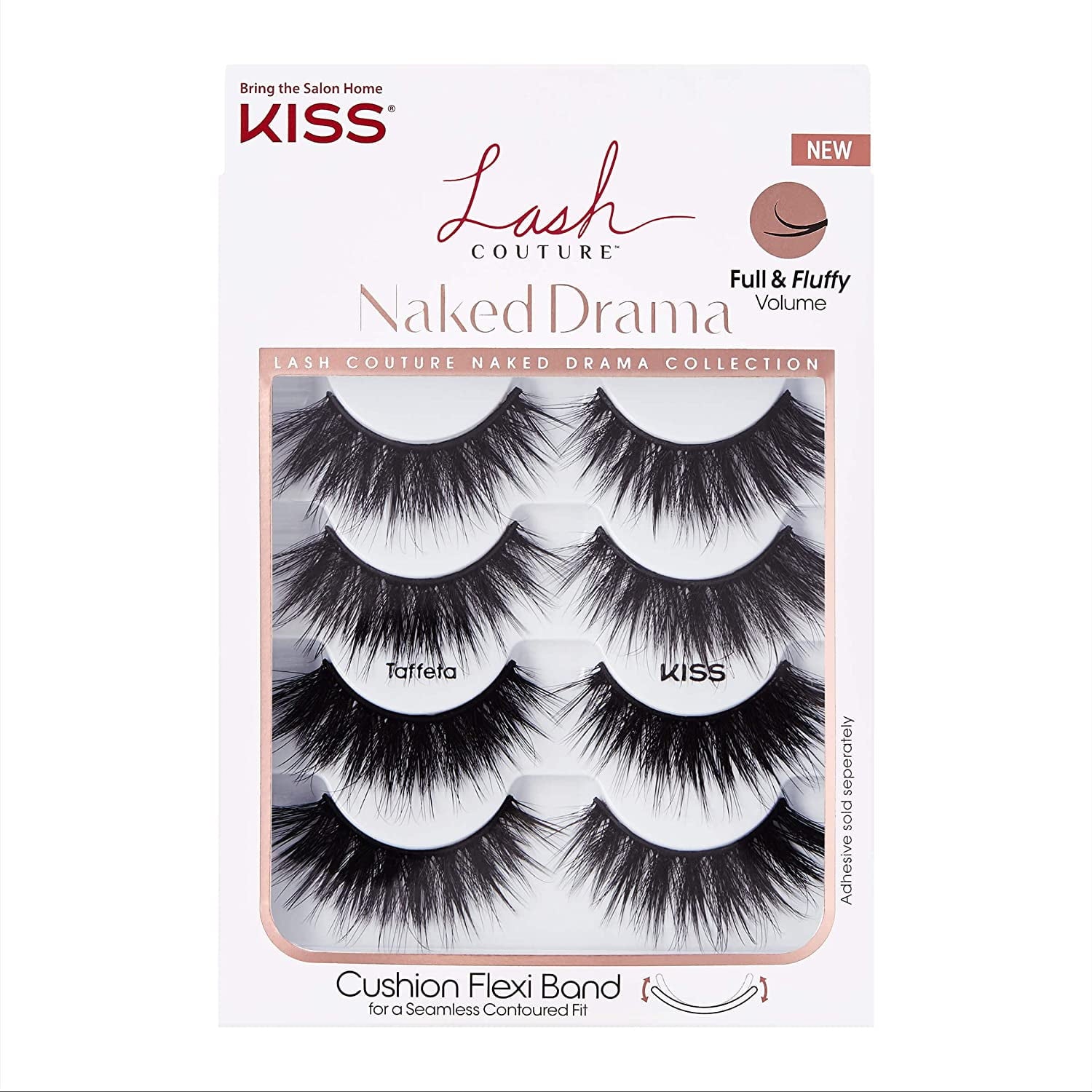 KISS the New Natural False Eyelashes Full Strip Lash Multipack Nude Blazer 4 Pairs