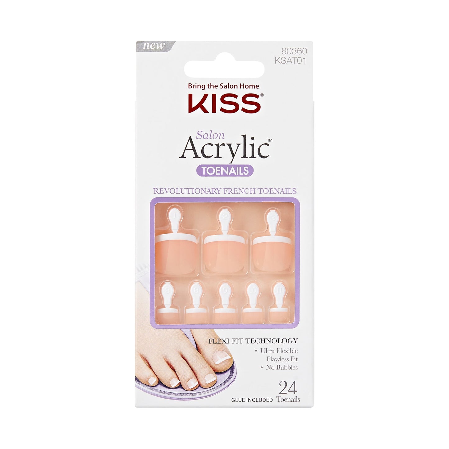 Kiss Salon Acrylic French 24 Count Toenails