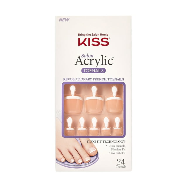 Kiss Salon Acrylic French 24 Count Toenails