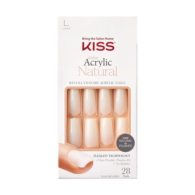 KISS Salon Acrylic Natural Fake Nails - Bareskinned