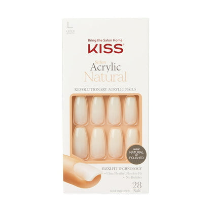 KISS Salon Acrylic Natural Fake Nails - Bareskinned
