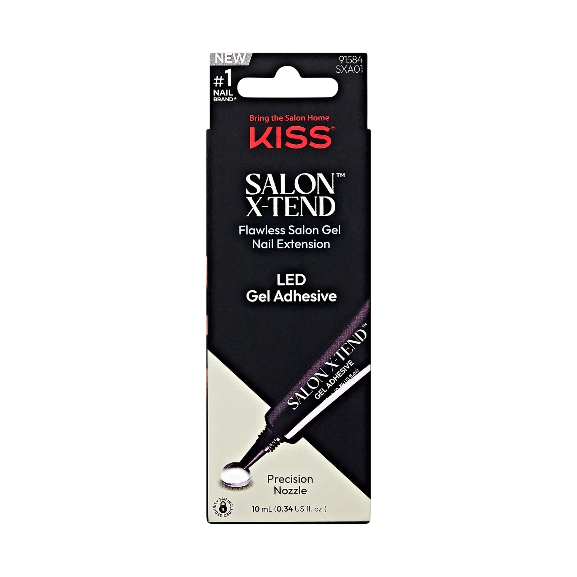 KISS Salon X-tend LED Soft Gel System Pure Fake Nails - Medium Oval French, 36 count