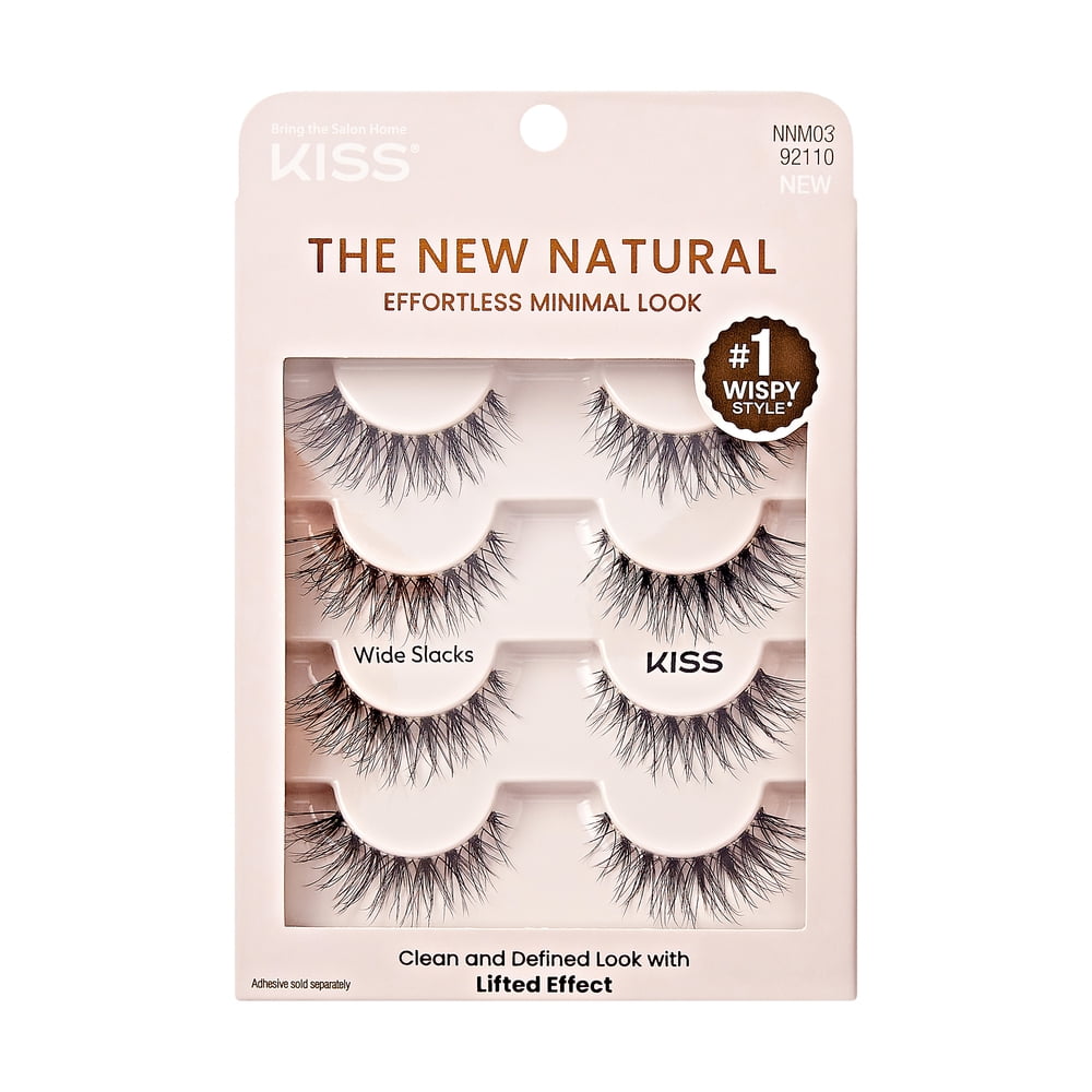 KISS the New Natural False Eyelashes Full Strip Lash Multipack Nude Blazer 4 Pairs