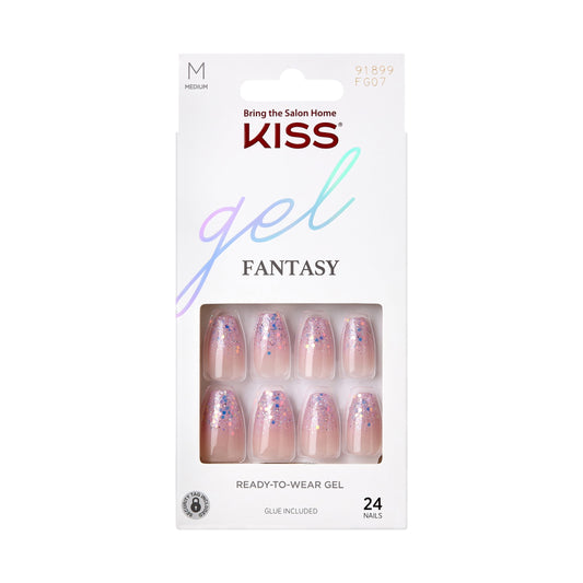 Kiss Gel Fantasy Collection 28 Count Pearl Short Length