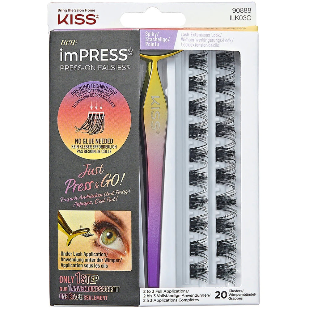 KISS imPRESS Falsies Individual Lashes With Applicator - Spiky, 20 count