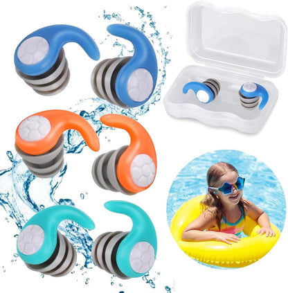 6 pair Kids Silicone Ear Plugs for Swimming.