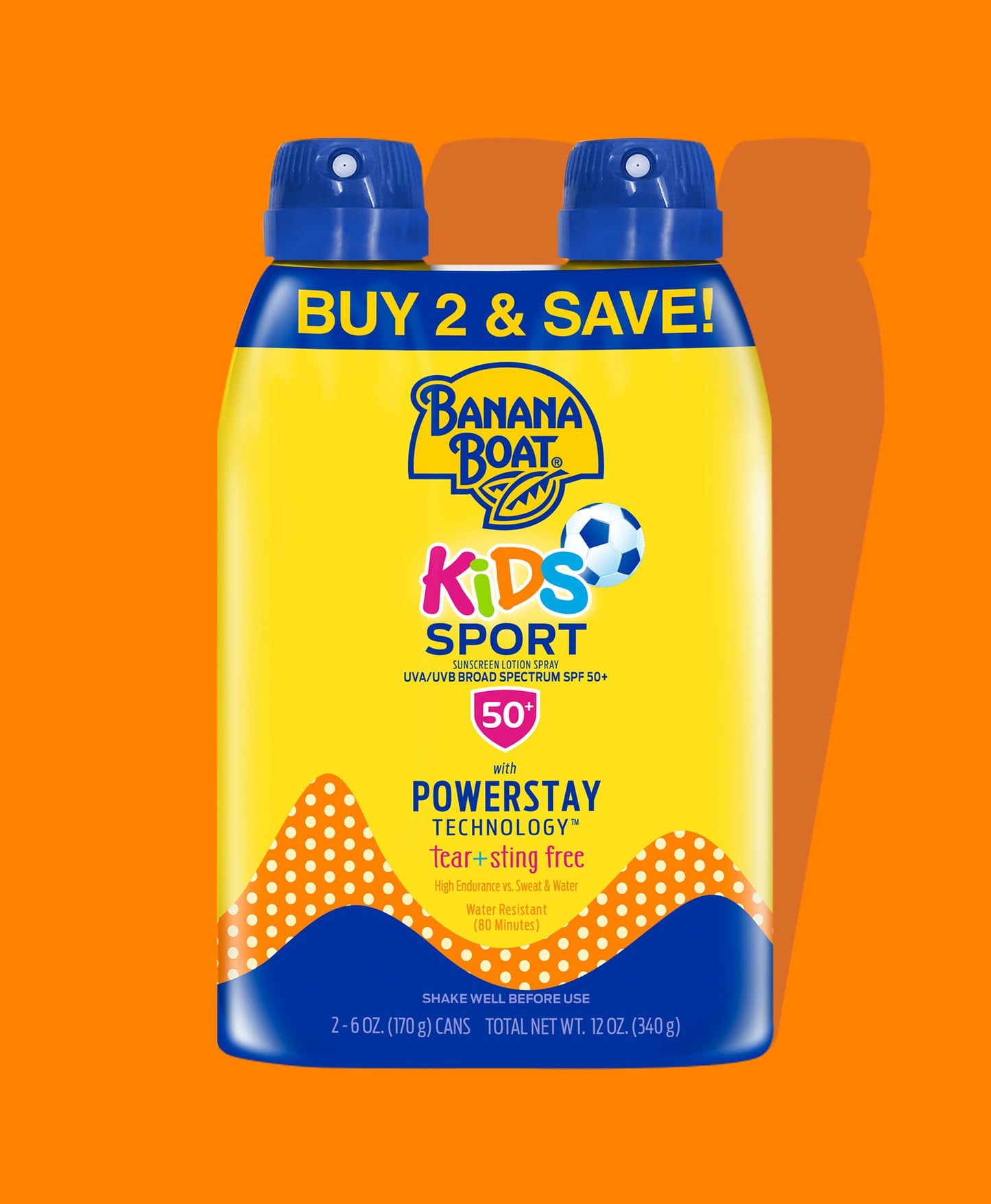 Banana Boat Spf#50+ Kids Sport Spray Twin Pack 6oz