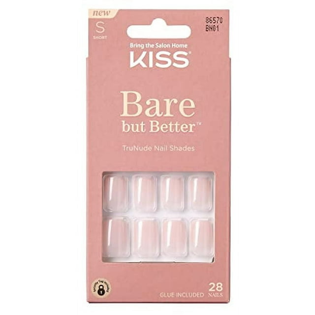 Kiss Bare But Better Nails 28 Count Medium Length Rose