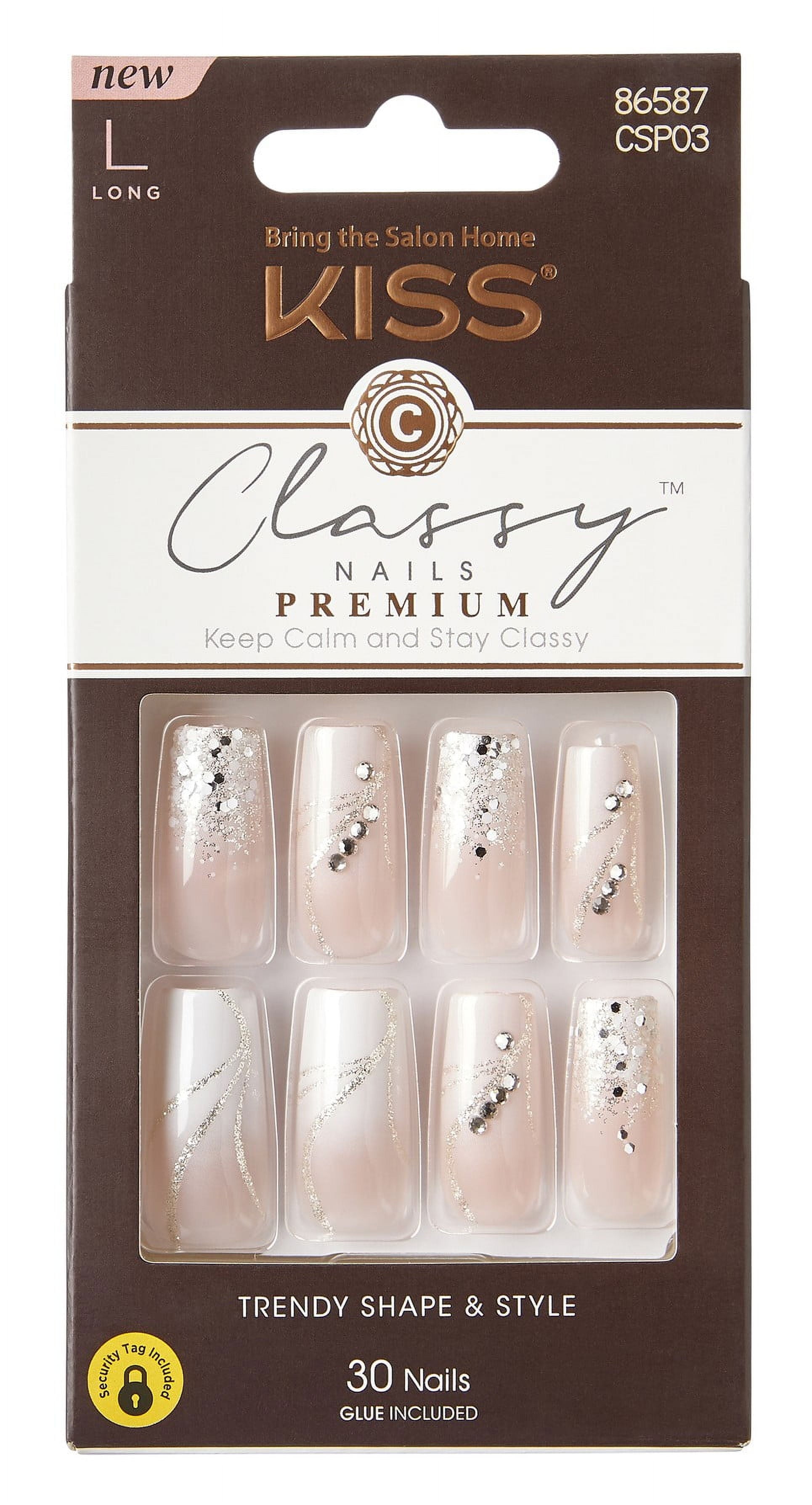 Kiss Classy Premium Nails 30 Count Long Length