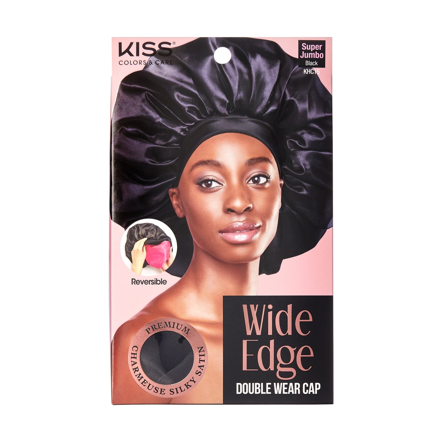 KISS Colors & Care Silky Satin Double Wear Cap, Super Jumbo - Black