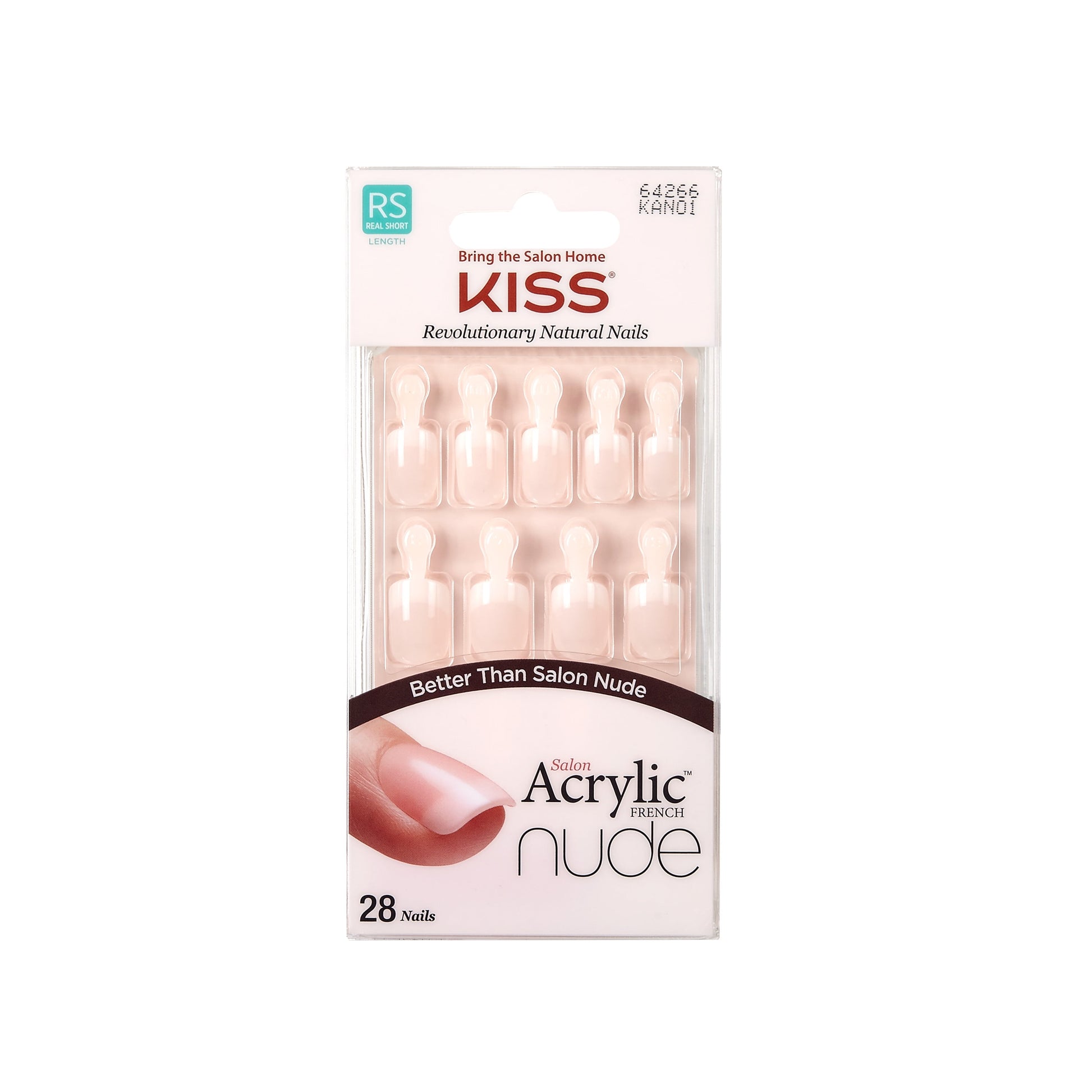 Kiss Salon Acrylic Nude French 28 Count Real Short Length
