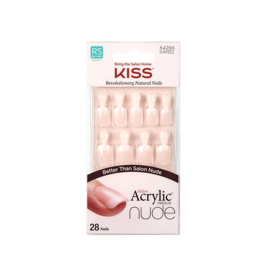 Kiss Salon Acrylic Nude French 28 Count Real Short Length