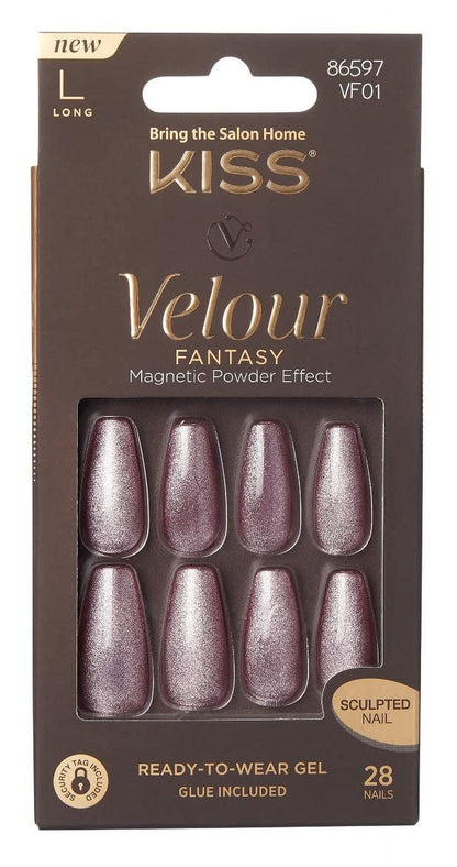 Kiss Velour Fantasy Nails 28 Count Long Purple