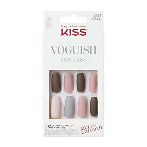 Kiss Voguish Fantasy Nails 28 Count Multi-Colored Long