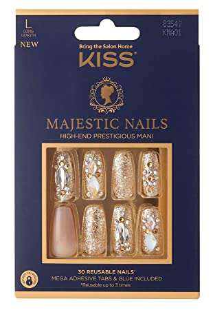 Kiss Majestic Nails Long Length Silver