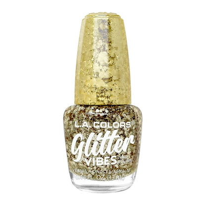 L.A. Colors Glitter Vibes Nail Polish - Golden Glow, 0.44 fl oz
