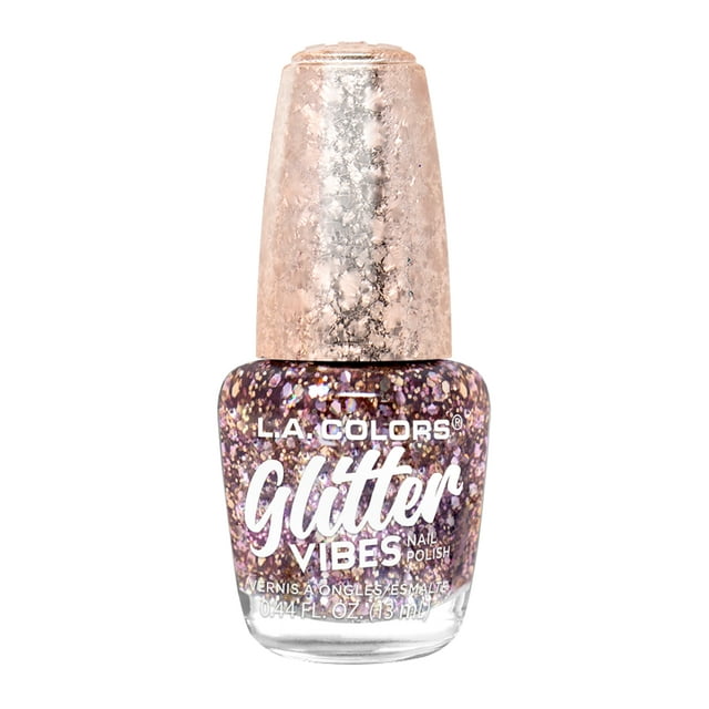 L.A. Colors Glitter Vibes Nail Polish - Pure Blush, 0.44 fl oz