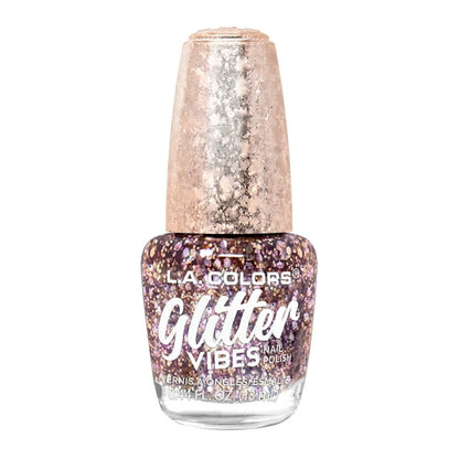 L.A. Colors Glitter Vibes Nail Polish - Pure Blush, 0.44 fl oz