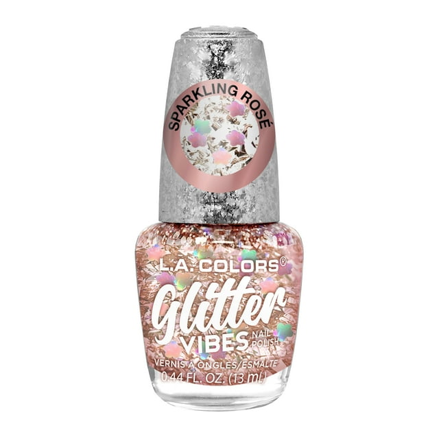 L.A. Colors Dark Metal Nail Polish, Rose Mimosa 0.44 fl oz