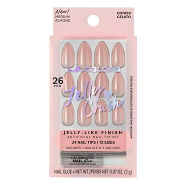 L.A. Colors Classy Nail Tips Nude Glitter White Tip 25 pcs