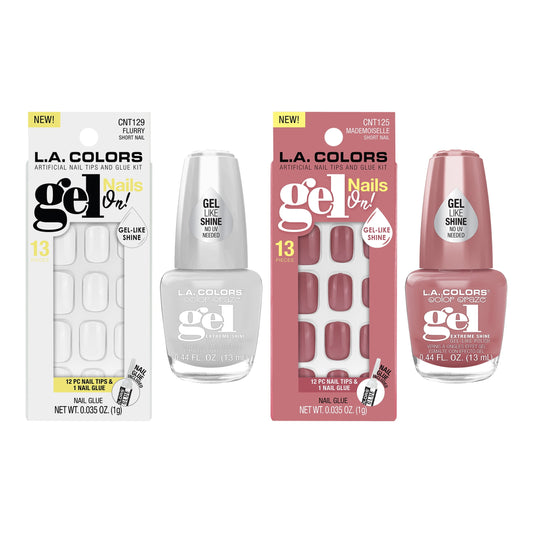L.A. COLORS Gel Nails On! Artificial Nail Kit - Mademoiselle, 13 count