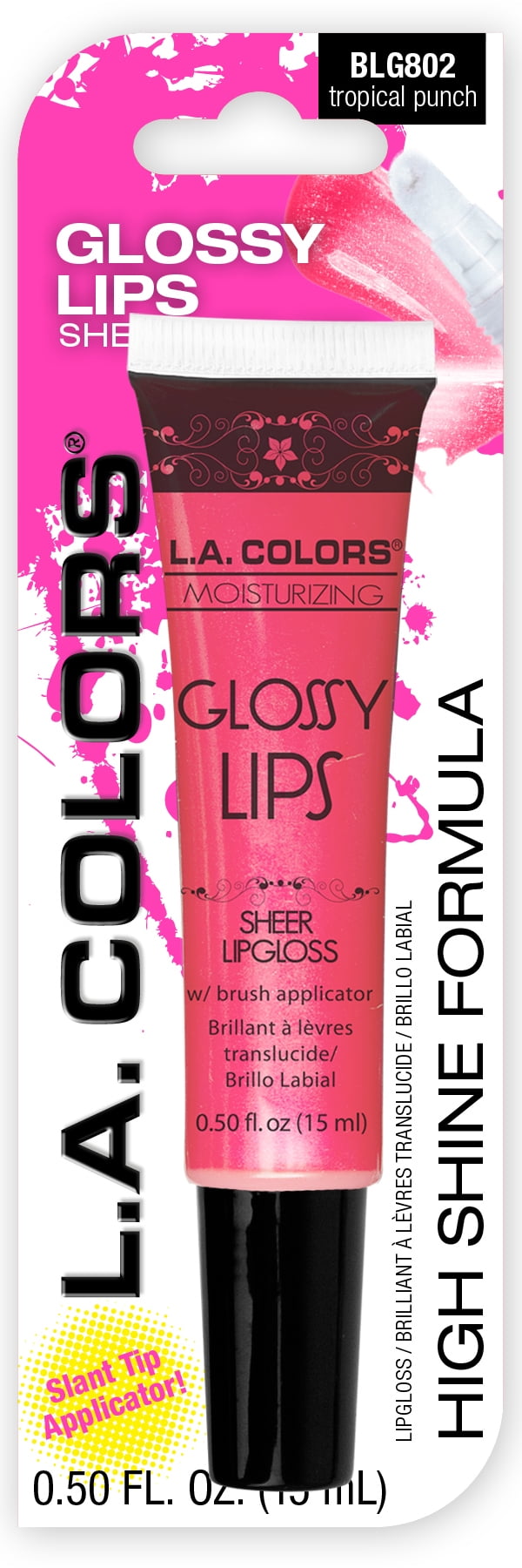 L.A. Colors Glossy Lips Sheer Lipgloss - Tropical Punch, 0.5 fl oz
