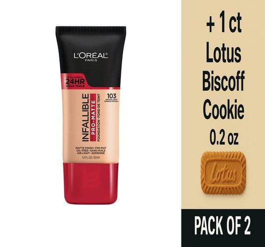 L'ORÉAL PARIS Infallible Pro-Matte Blendable Foundation, Oil Free, 101.5 Ivory Buff, 1 fl. oz.