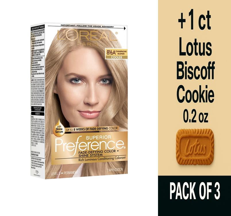 L'ORÉAL PARIS Excellence Triple Protection Permanent Hair Color, 8.5A Champagne Blonde, 6.3 fl. oz.